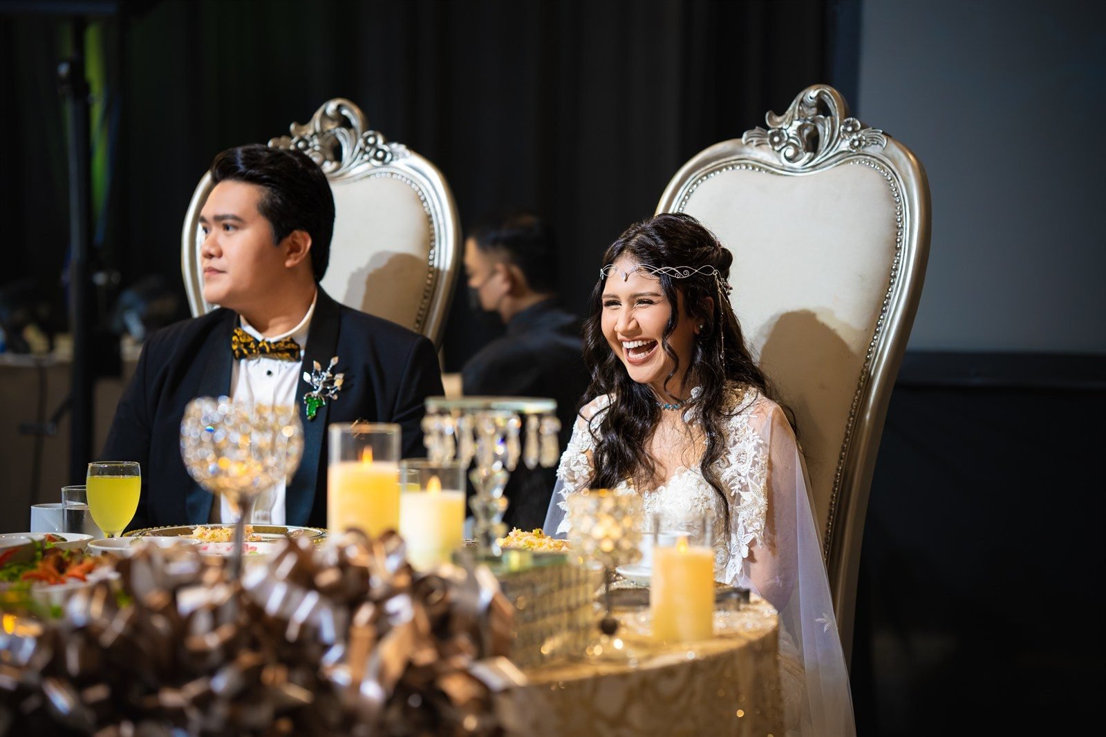 Hakim and Ash Main Dais Celebration Toast