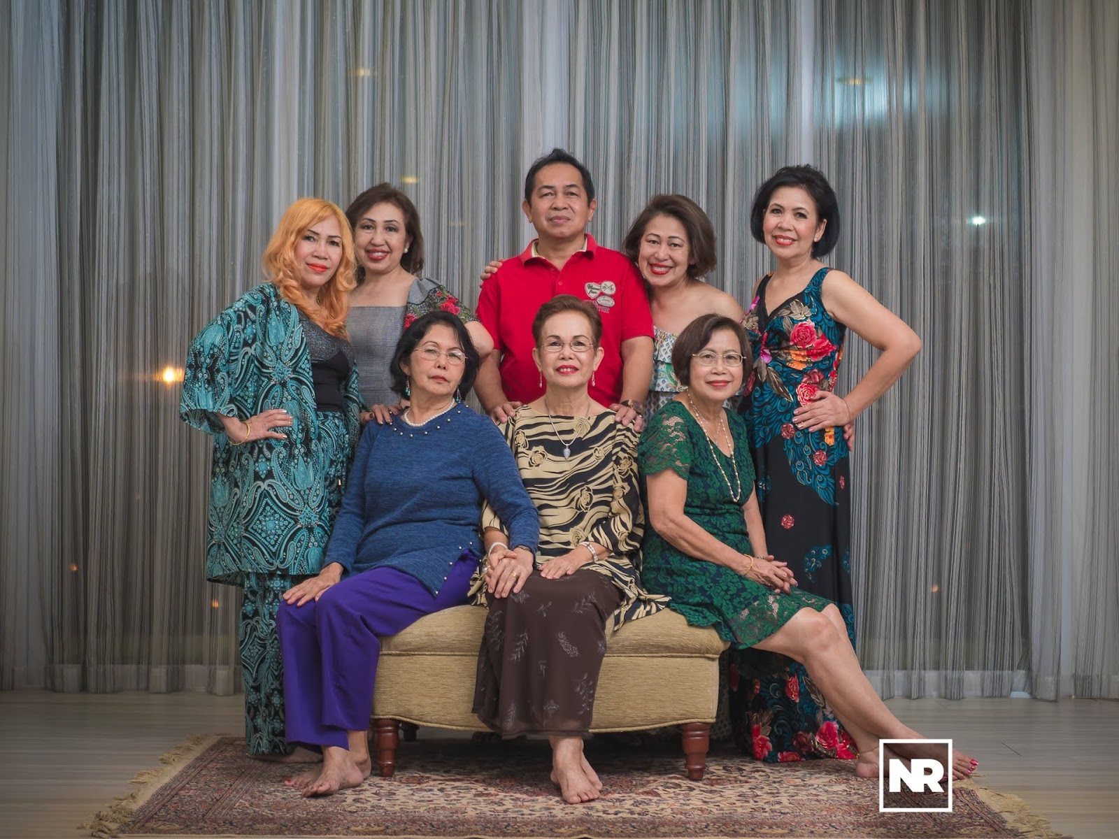 Formal Sibling Group Portrait on Ottoman & Rug
