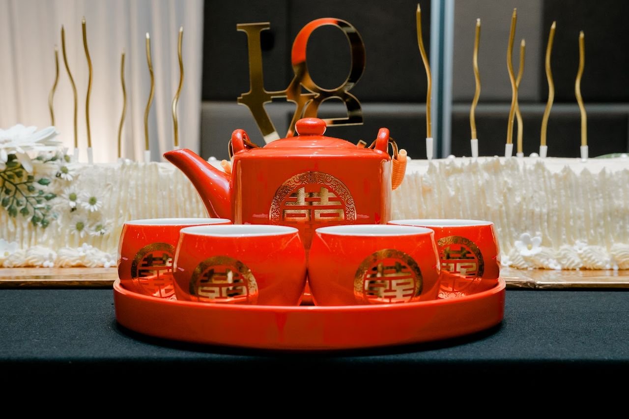 Ceremonial Chinese Red Double Happiness Tea Set